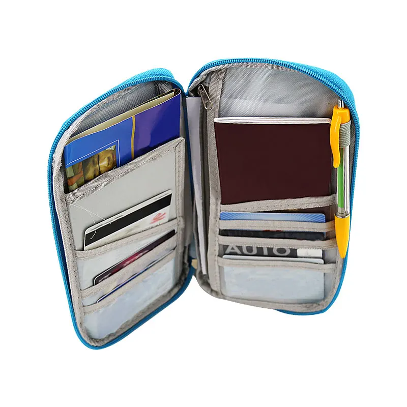 

Travel Wallet Passport Cover Storage Package Document Holder Waterproof Multifunction Travel Zipper Personality Card Pack