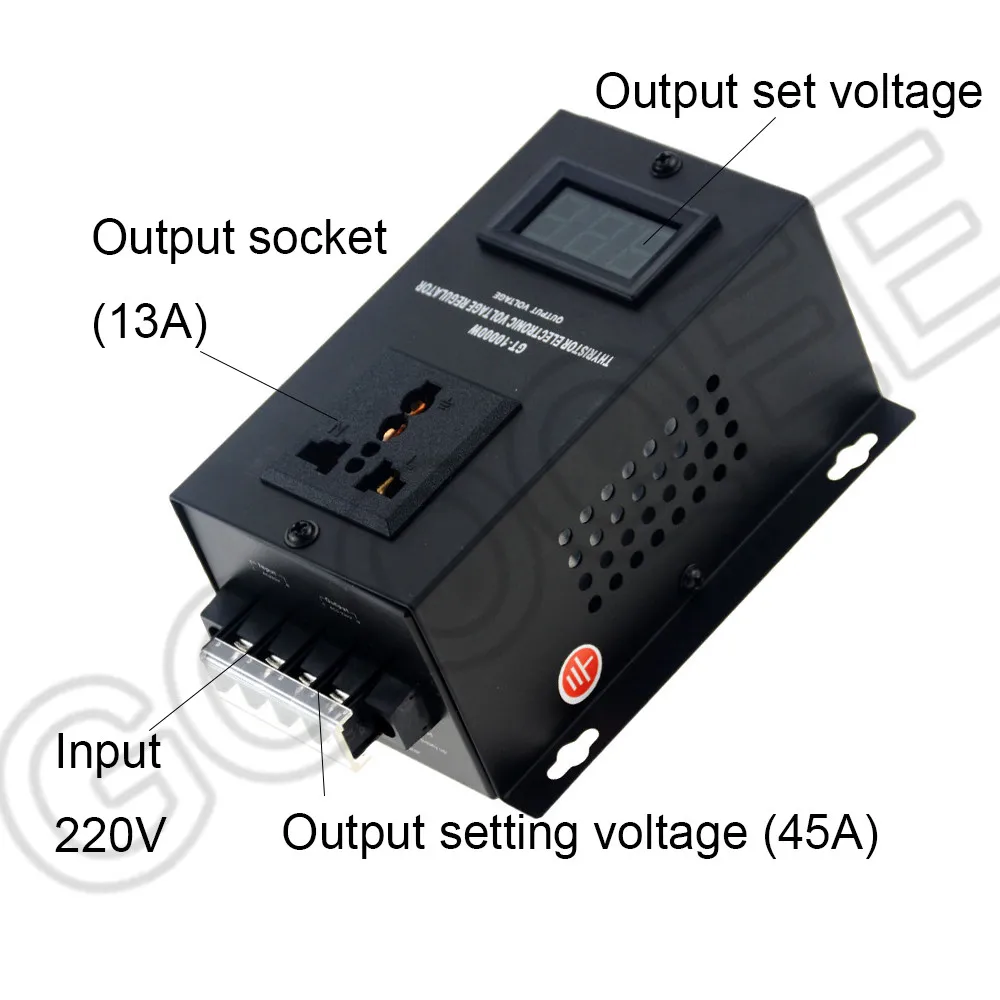 Регулятор напряжения электронный SCR для электрических моторов высокой мощности на 1 шт. 220 В AC 10000 Вт для регулирования температуры и скорости сверлильных машин.
