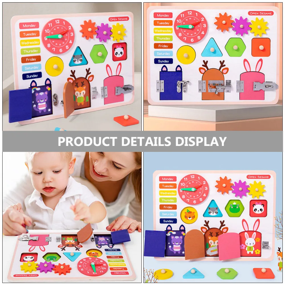 Tablero de desbloqueo de inteligencia para ni&ntilde;os, tablero de juegos de formas creativas, 1 ud.-2
