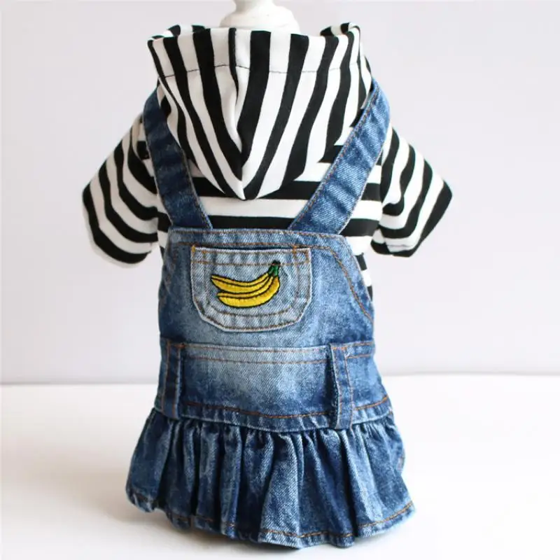 Собака Французский бульдог Йоркширский куртки для собак джинсовое платье