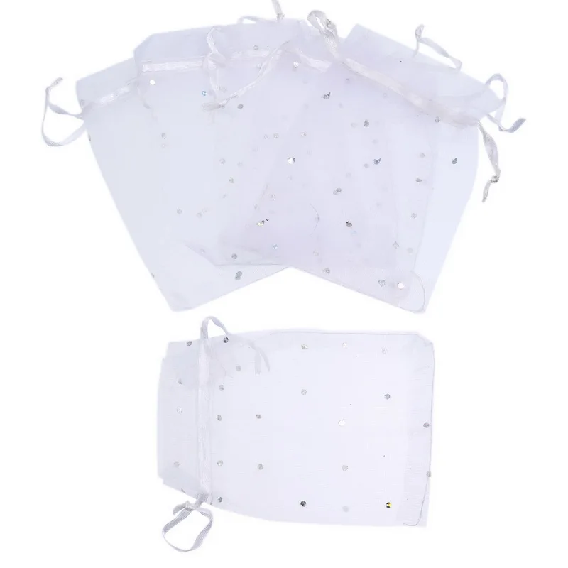 Модные сумки 25 шт белые подарочные мешочки из органзы Свадебные и рождественские