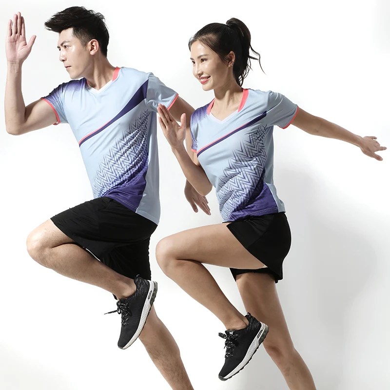 Новая теннисная рубашка костюм для бадминтона Мужская + женская настольного
