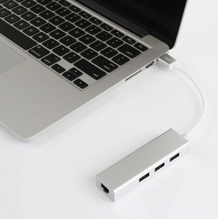 

USB 3,0 концентратор + RJ45 гигабитная сетевая карта 10/100/1000 м гигабитная Проводная сетевая карта с 3-портовым концентратором без привода