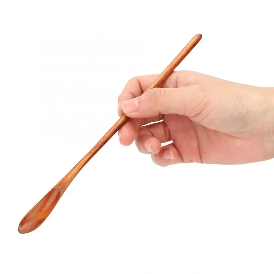 Винтажные ложки вилочный комплект 3 шт длинная ручка деревянная ложка набор кофе