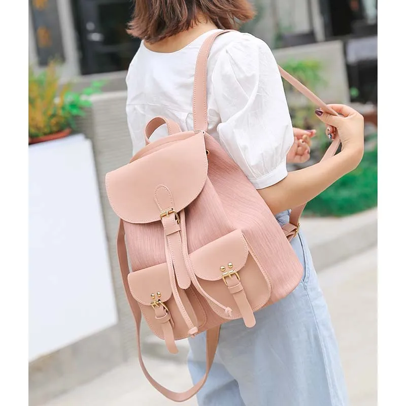 

Women's bag new fashion college style PU material women's portable backpack sh110025