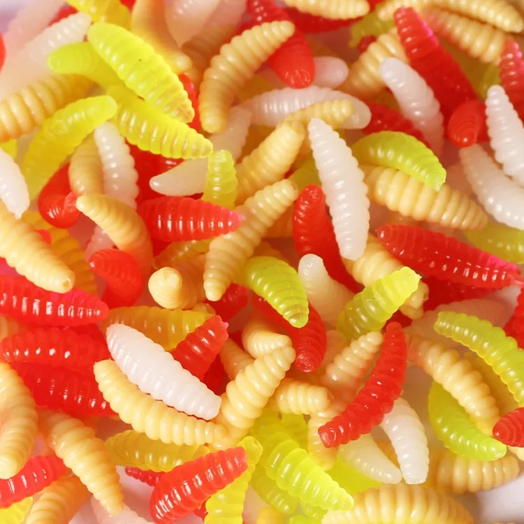 

50Pcs 2Cm 0.3G Soft Fishing Lure Hooks Smell Worms Glow Shrimps Suspending Fish Lures Jigging Lure Lifelike Fishy Smell Lures