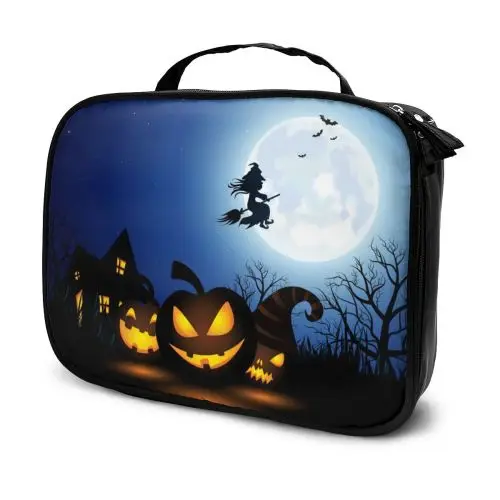

Женская косметичка на Хэллоуин, индивидуальная Праздничная Сумочка для туалетных принадлежностей, дизайнерская женская косметичка для де...