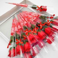 new artificial flower 10 pcs single stem artificial rose soap made flowers decoration valentine gift
