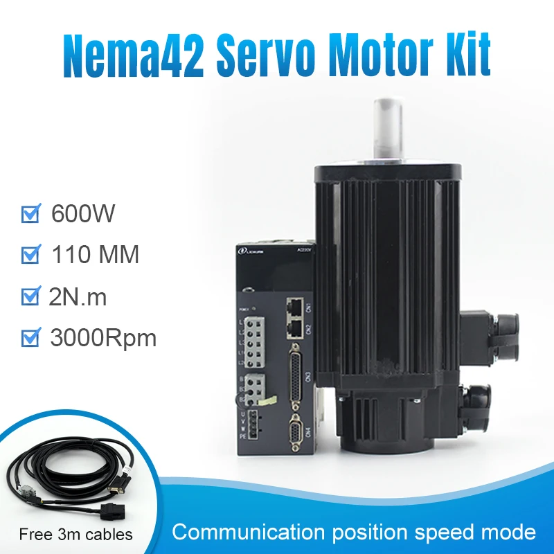 Сервомотор переменного тока 220 В и привод для nema42 рамка 110 мм 600 Вт 3000 об/мин 2 Н · м с