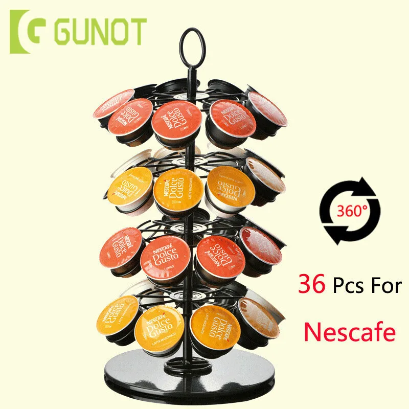 GUNOT 32 шт. держатель для кофе подходит для кофе Подставка для капсул железная Хромированная Подставка Новое металлическое хранение кофейных капсул стойка
