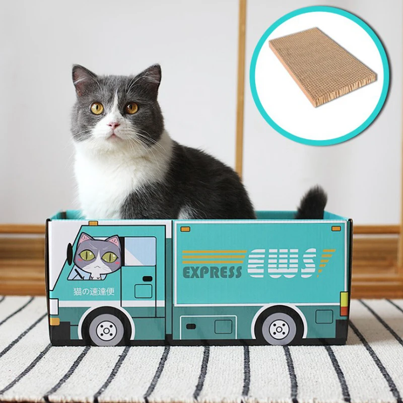 Лежанка для кошек Когтеточка со сменными картонными кошками Подушка кровать