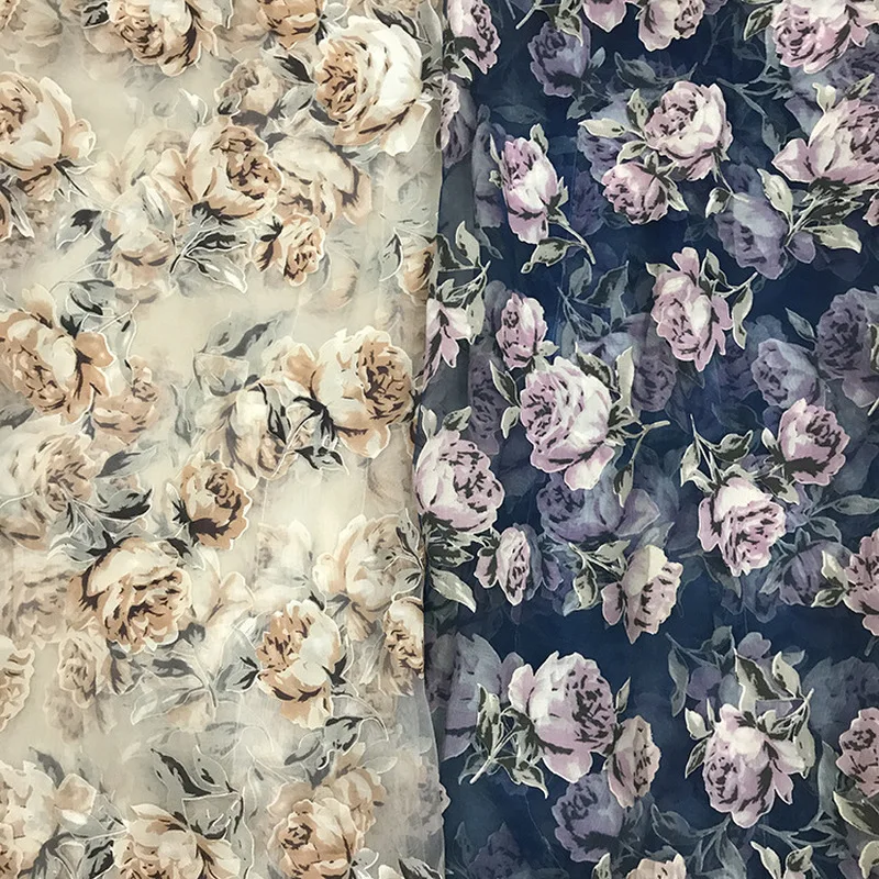 145 см X 100 см/лот печать цветочный узор ткань тюль для скатерти свадебное платье