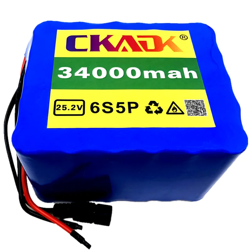 

24V34Ah 6S5P 18650 li-ion battery pack 25.2v 34000mAh electric bicycle moped / lithium ion battery pack + 25.2V2A charger