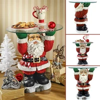 santa claus sculpture glass topped holiday table resin ornament christmas ornaments home decoration accessories for living room