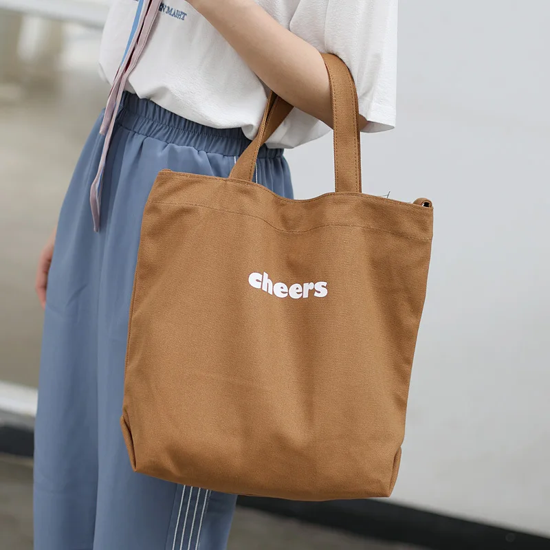 Простая клетчатая Холщовая Сумка Женская универсальная Большая вместительная