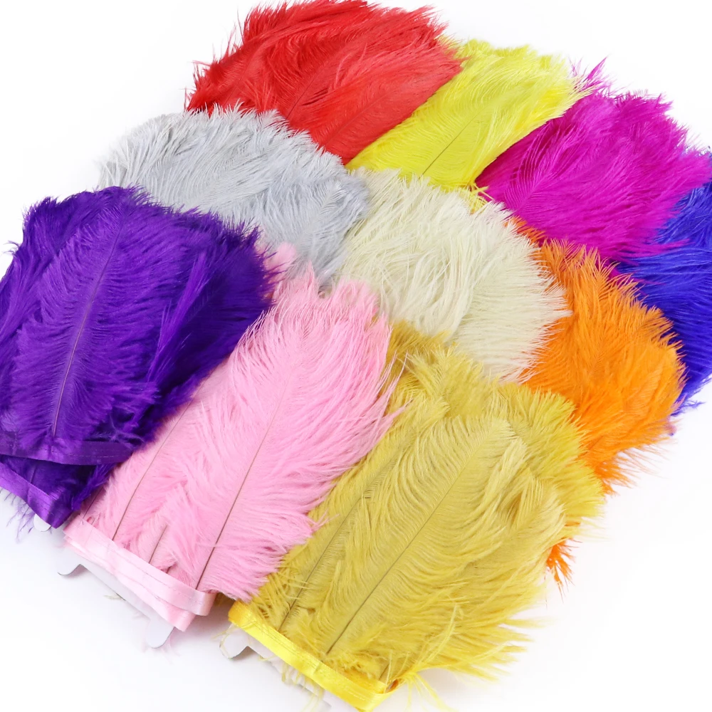 

15-20CM Fluffy Ostrich Feathers Trim DIY Wedding Clothes Sewing Accessory Carnival Dress Decoration Dyed Plumes Crafts Wholesale