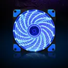 120 мм 15 Светодиодный бесшумный чехол для компьютера, ПК, охлаждающий вентилятор, кулер для процессора, 12 В, с резиновым тихим разъемом Molex, разъем 34 pin, кулер для вентиляторов