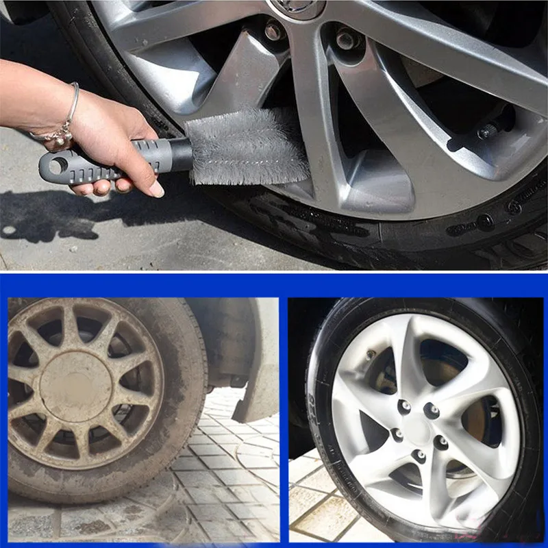 Щетка для чистки обода автомобильных шин пластиковая ручка инструмент очистки