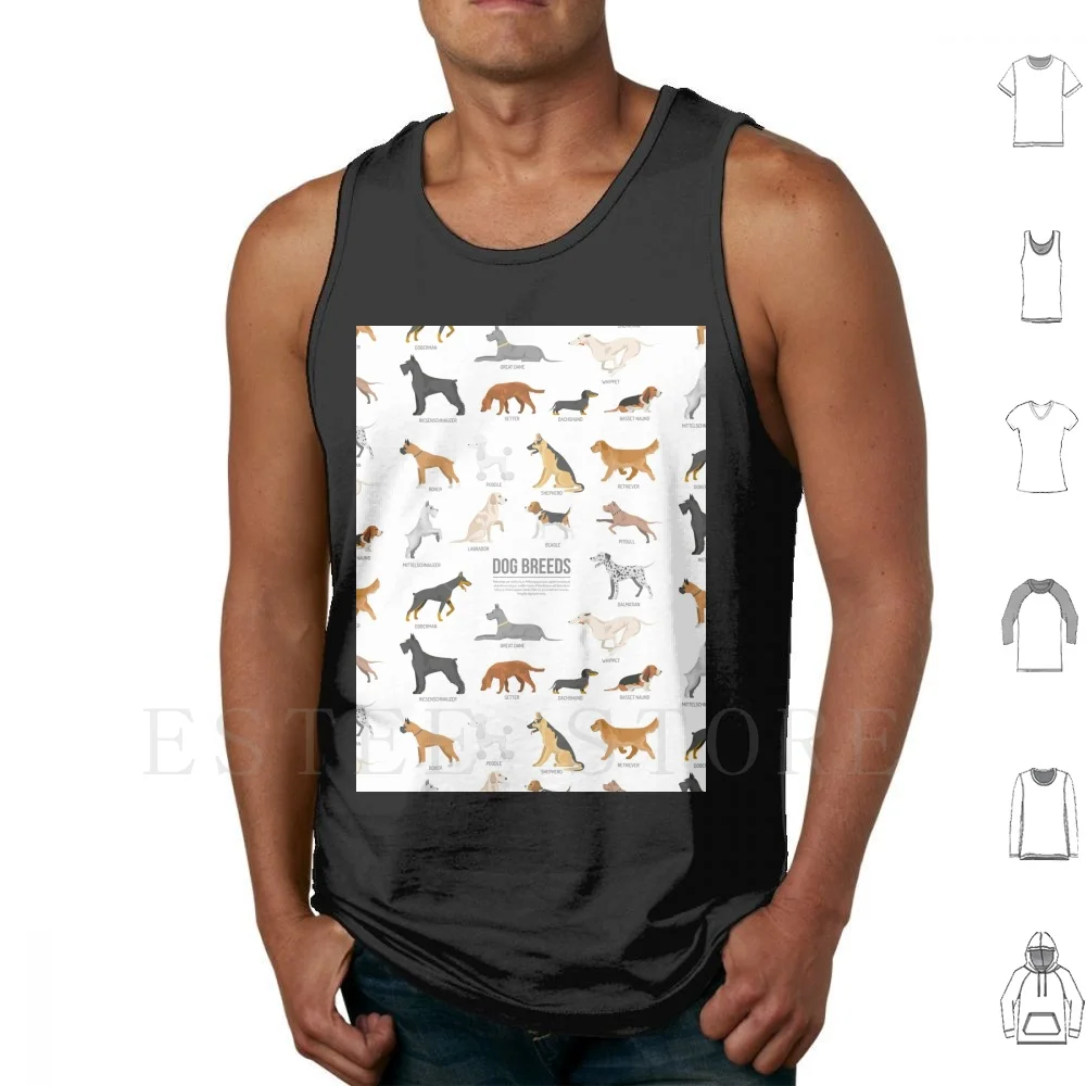 

Dog Breeds Tank Tops Vest Sleeveless Dog Breeds Mittelschnauzer Boxer Poodle German Shepherd Retriever Lab Labrador Beagle