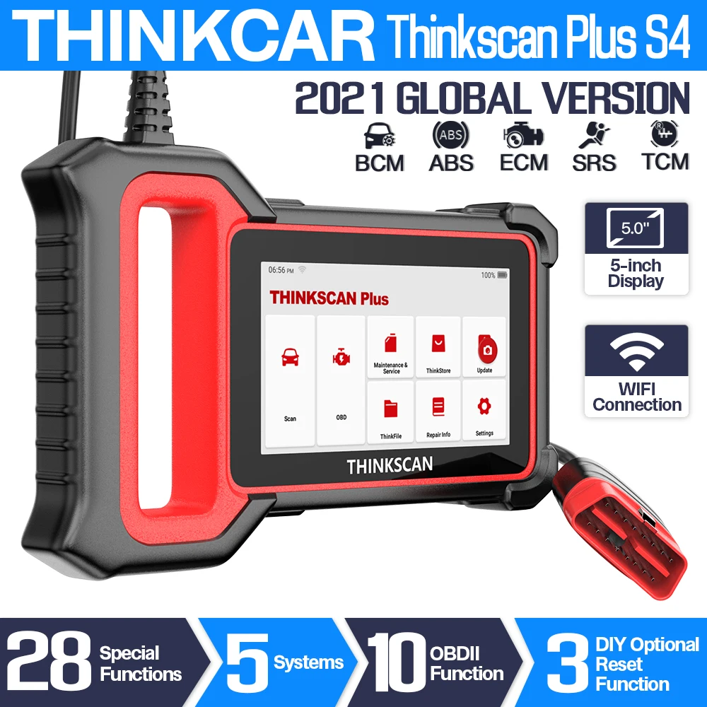 

THINKCAR Thinkscan Plus S4 OBD2 автомобильный диагностический инструмент считыватель кодов на BCM двигателе ABS SRS система 3 сброс OBD 2 Автомобильный сканер