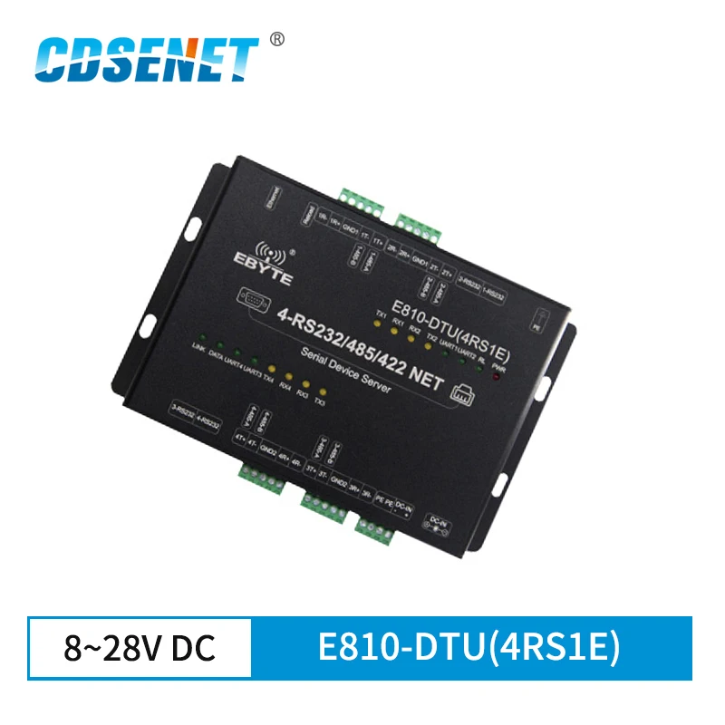 Ethernet  RS422 RS485 RS232 Ethernet 4 Channel Serial Port Server E810-DTU(4RS1E) Processor Modbus RTU UDP TCP Data Transceiver
