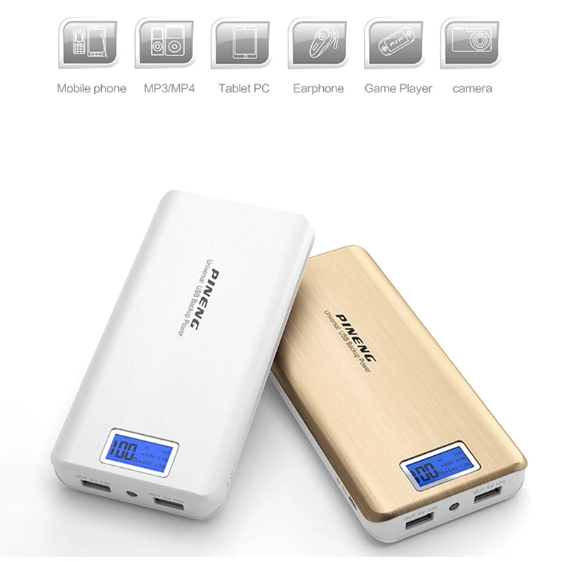 Внешний аккумулятор PINENG PN на 999 мА · ч с двумя USB портами|Внешние аккумуляторы| |