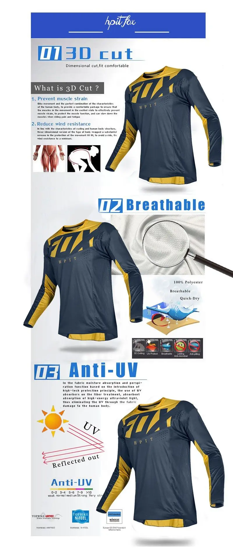 

motorcycle mountain bike team downhill jersey MTB Offroad DH MX bicycle locomotive shirt cross country mountain hpit fox jersey