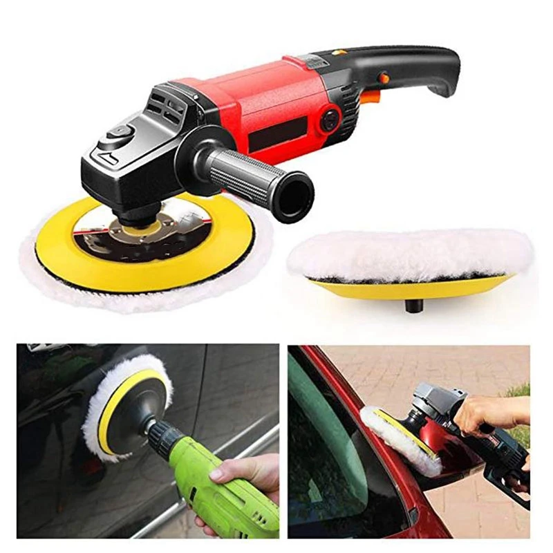 

10 Pcs 125 Mm Car Polishing Pad 5 Inch Inch Polish Waxing Pads Wool Polisher Bonnet Car Paint Care Wool Polishing Pad