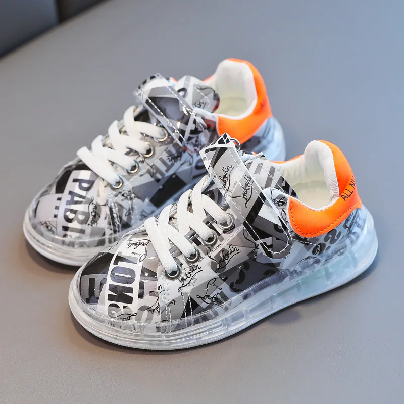 

Children's Shoes Canvas Shoes Anti Slip Graffiti Korean Spring Autumn New Low Top Children's Shoes Breathable Casual Shoes 21-30