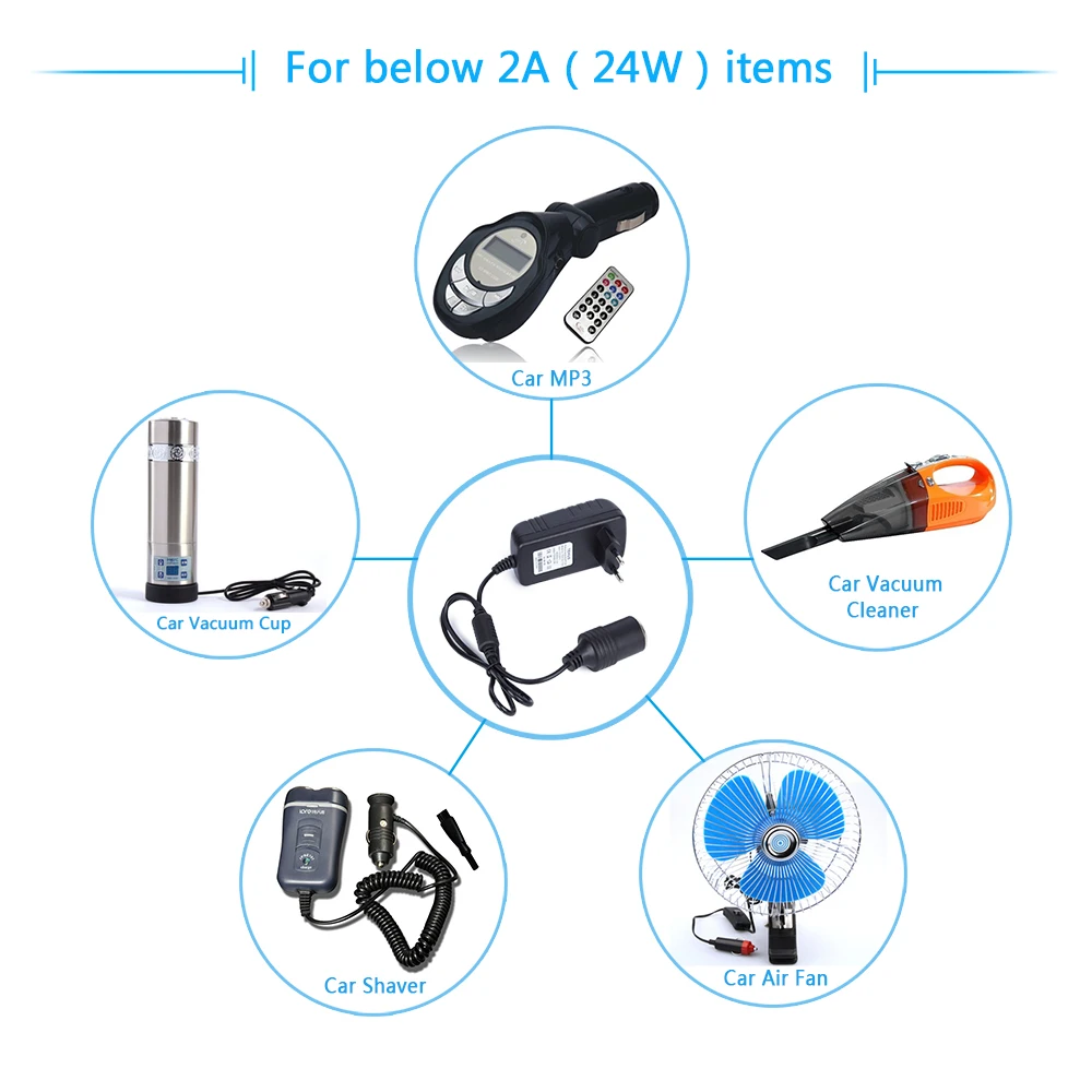 12 В 3 А 30 Вт мини а зарядное устройство с европейской вилкой адаптер прикуривателя