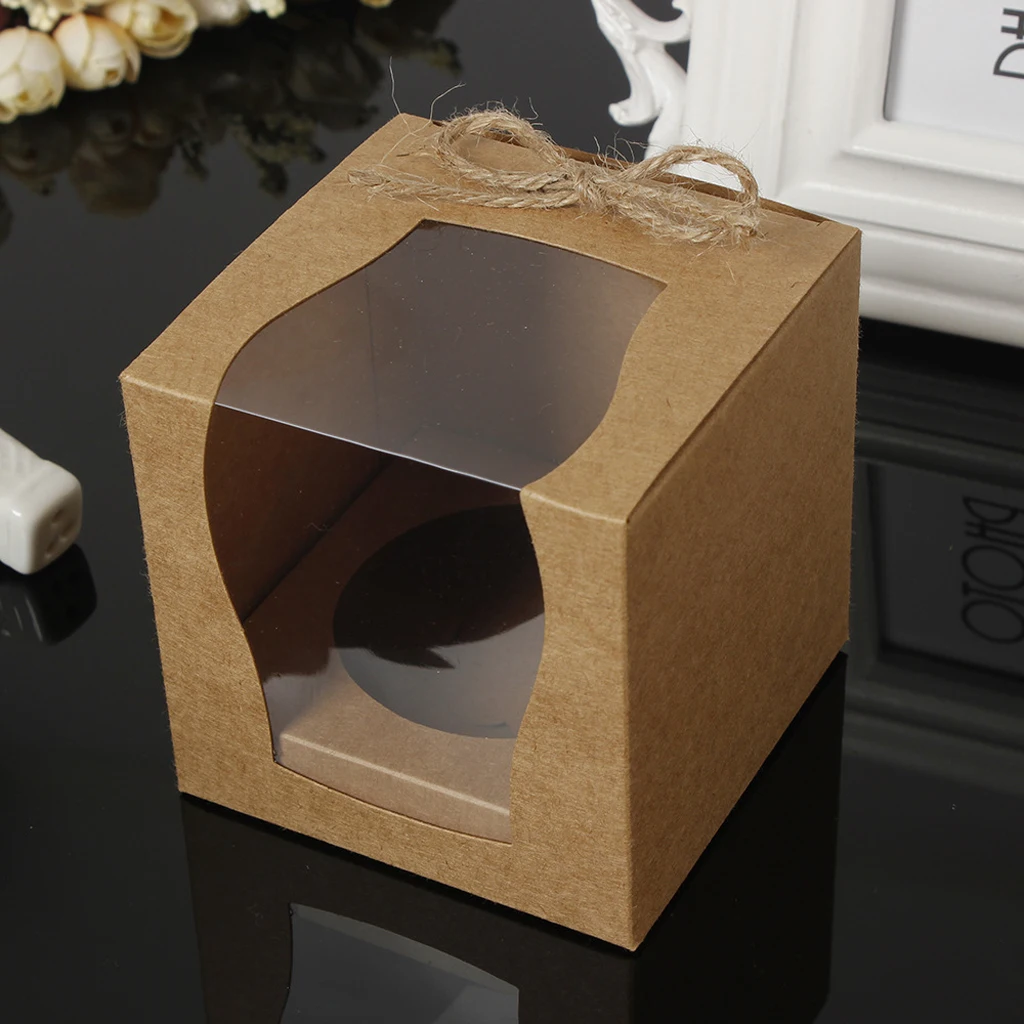 

12/set Kraft Paper Cake Cupcake Muffin Boxes Bakery Box Wedding