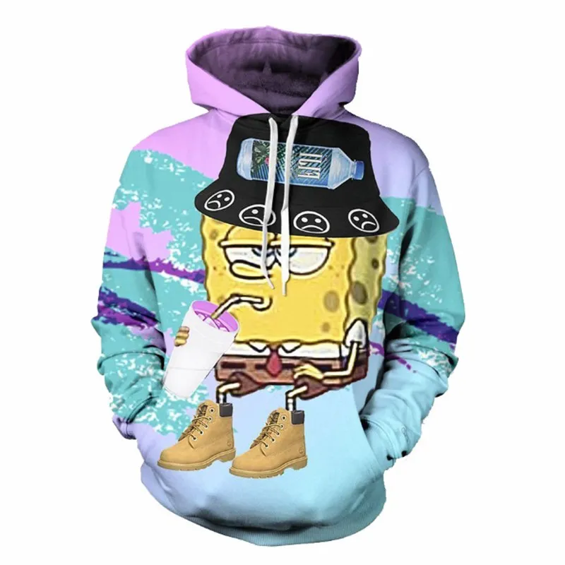 Толстовка с капюшоном Bold Brash Squidward Мужская и Женская толстовка длинным рукавом на