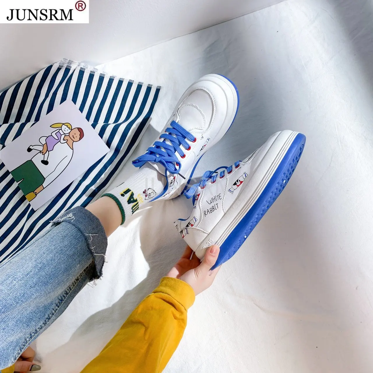 

blue cute Lolita Sneakers Korean Harajuku Style Kawaii Women Shoes Tea Party Loli Sweet Women Shoes Casual shoes