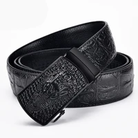 cow belt men leather automatic buckle business casual high quality crocodile pattern leather belt with automatic buckle 2021 new