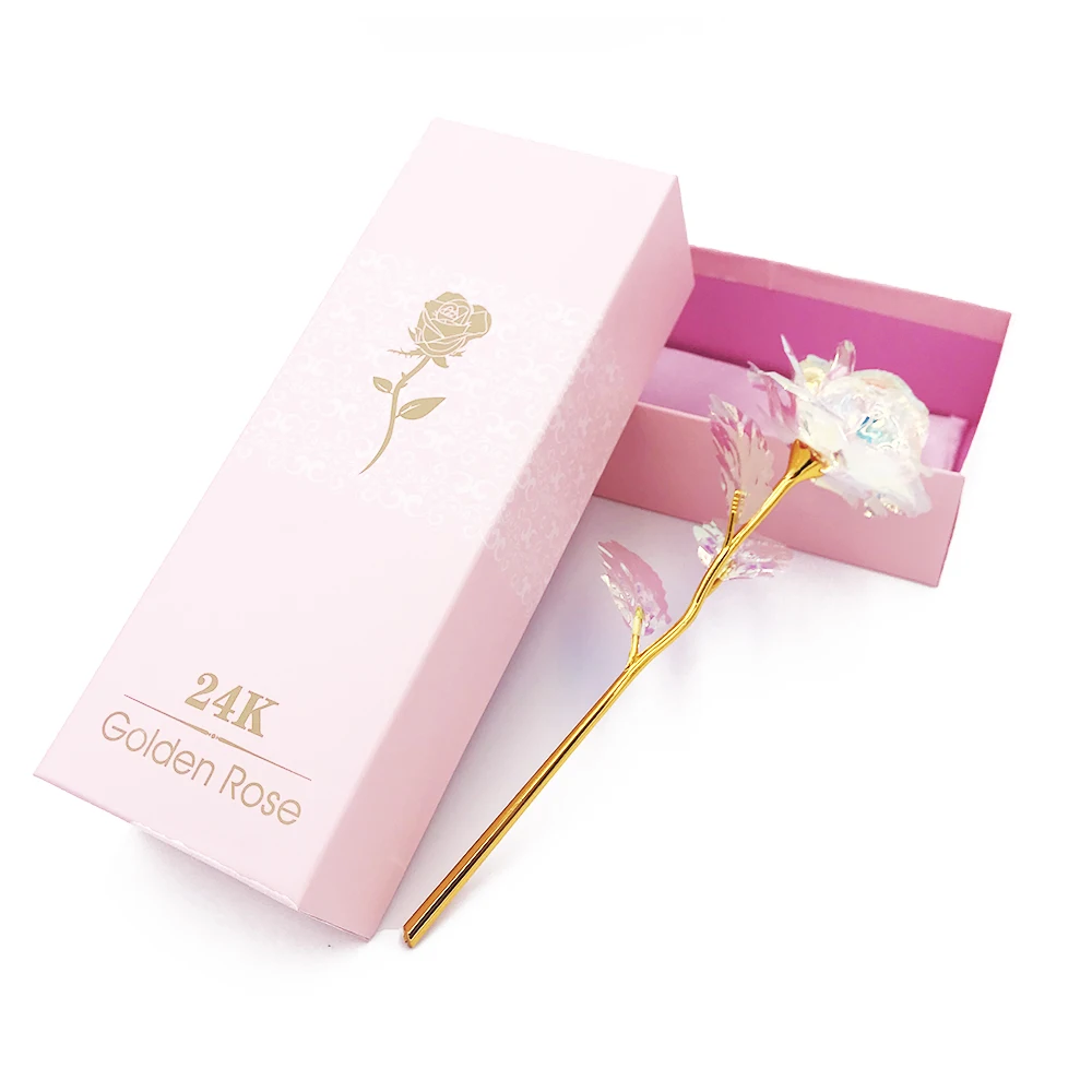 1 шт. имитация вечности 24 к Золотая фольга роза цветок Радуга день Святого
