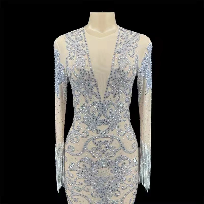 

Beautiful Sexy sequined Mesh Slim Dress, the new autumn show thin bag buttocks skirt