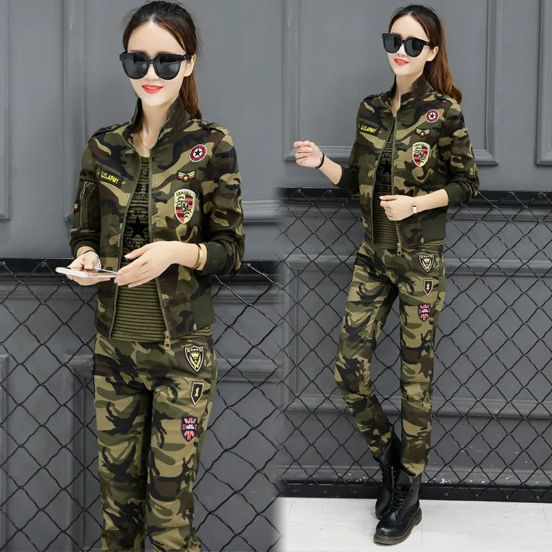 Женский военный комплект из 3 предметов облегающий Камуфляжный тренировочный