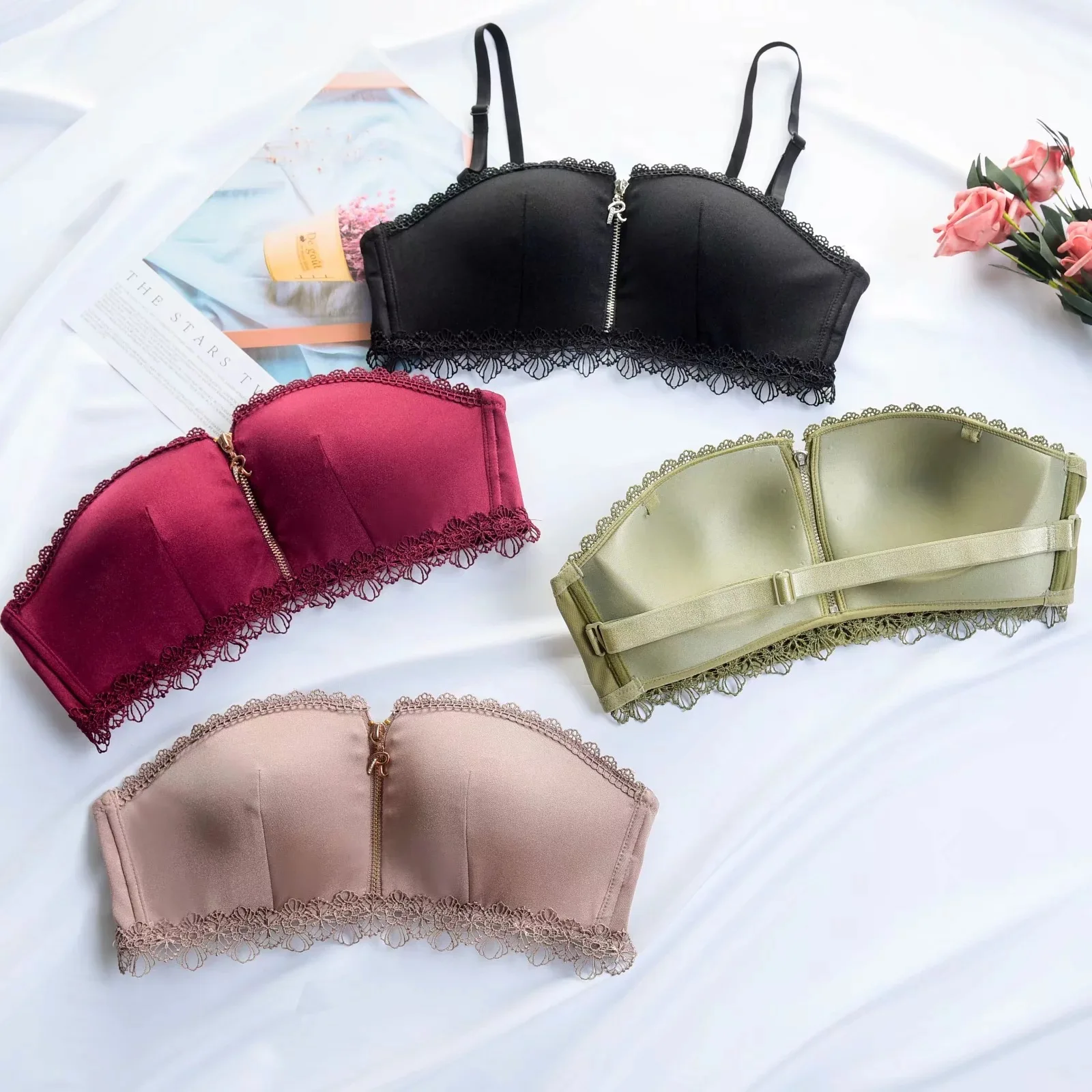 Осенне-зимний Новый Модный высококачественный удобный бюстгальтер на молнии для