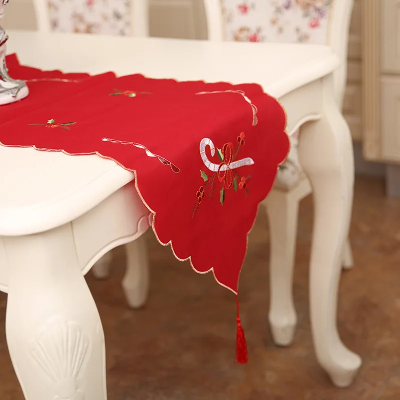 Рождественская атласная Скатерть с вышивкой в виде стула скатерти для рабочего