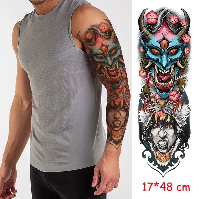 Водостойкие временные тату-Стикеры полностью покрывающие руки красные розы часы