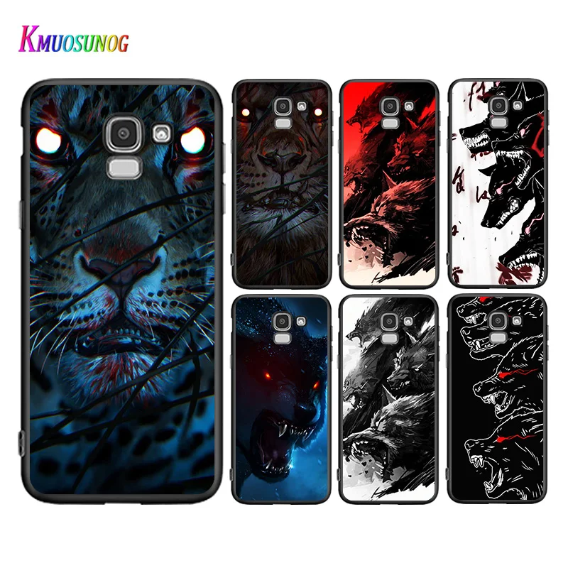 

Animal Totem Wolf Lion For Samsung Galaxy J2 J3 J4 Core J5 J6 J7 J8 Prime Duo Plus 2018 2017 2016 Black Phone Case