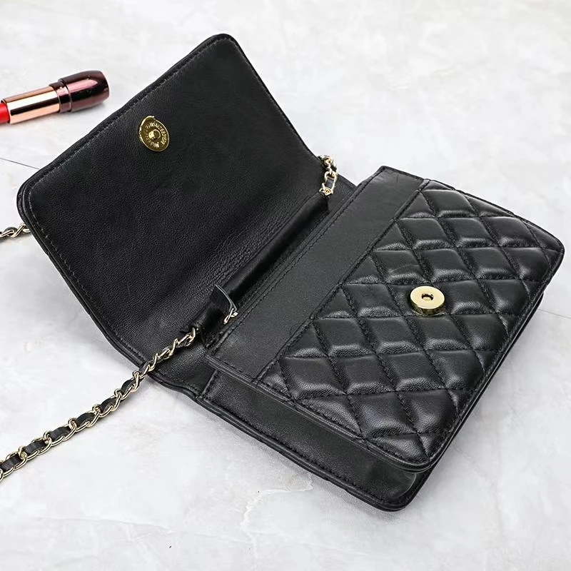 

CHSANATO European Retro Fashion Ladies New Quality Sheepskin Quilted 20.23CM Leather Women's Handbag Chain Tote Shoulder Purse