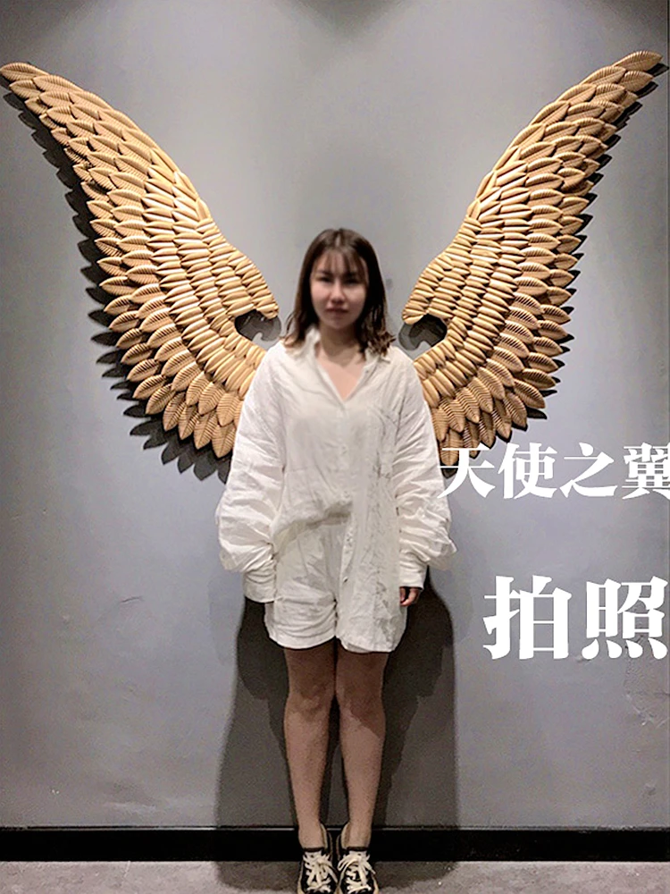 

Wall Decoration Angel Wings Retro Metal wings Bar Coffee Shop Wall Decoration Home Bedroom Living room decor Christmas Industry