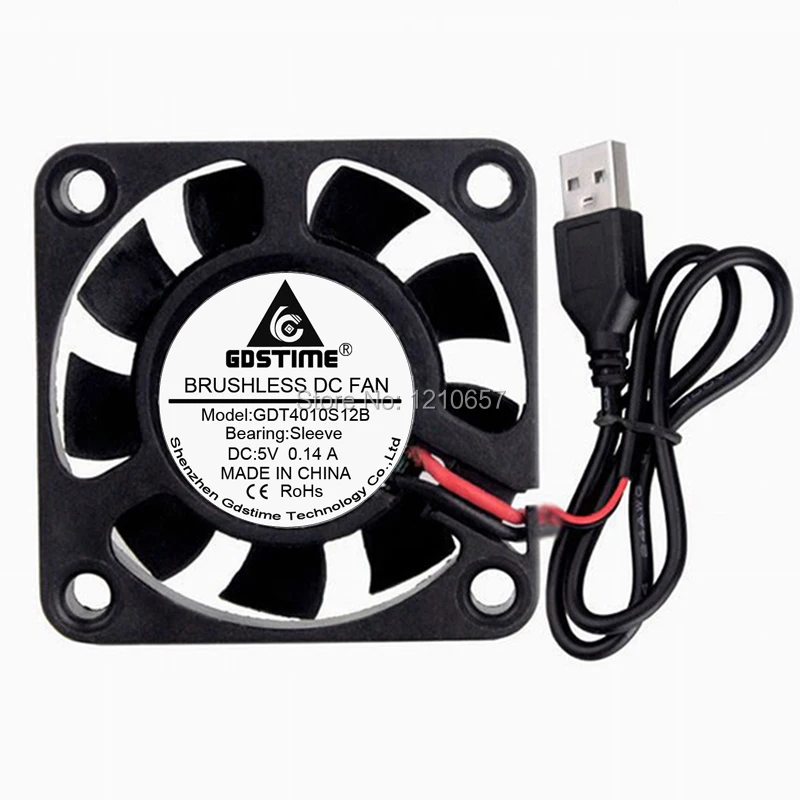 5 кулер gdstime 40 мм X 10 мм DC 5 В 2Pin USB бесщеточный ПК компьютер кулер вентилятор охлаждения