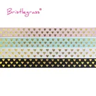 Резинка для волос BRISTLEGRASS, 5 ярдов, 58 дюйма, 15 мм, Золотое любовное сердце, с фольгированным принтом, FOE повязка из спандекса, платье с повязкой, для шитья