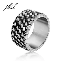 jhsl 11mm vintage statement rings for men stainless steel fashion jewelry gift us size 7 8 9 10 11 12