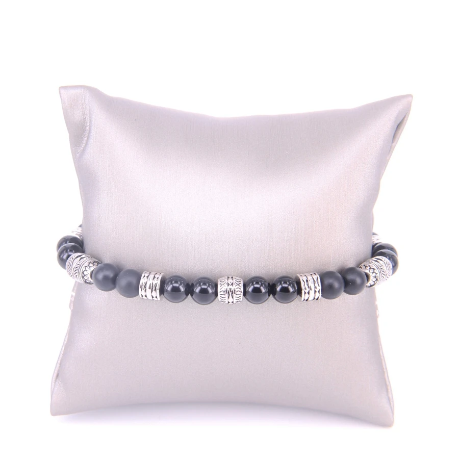 Подвески-бусины Hemiston Thomas TS на удачу черные матовые обсидиановые бусины