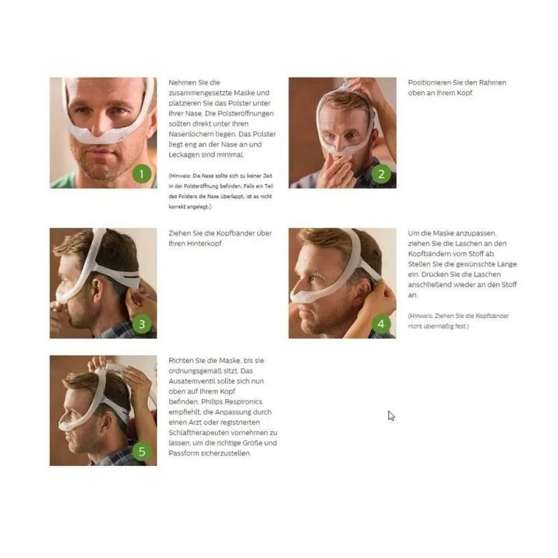 CPAP Original НАЗАЛЬНЫЕ подушечки с головным убором и четырьмя подушками (S/SW/M/MW) для