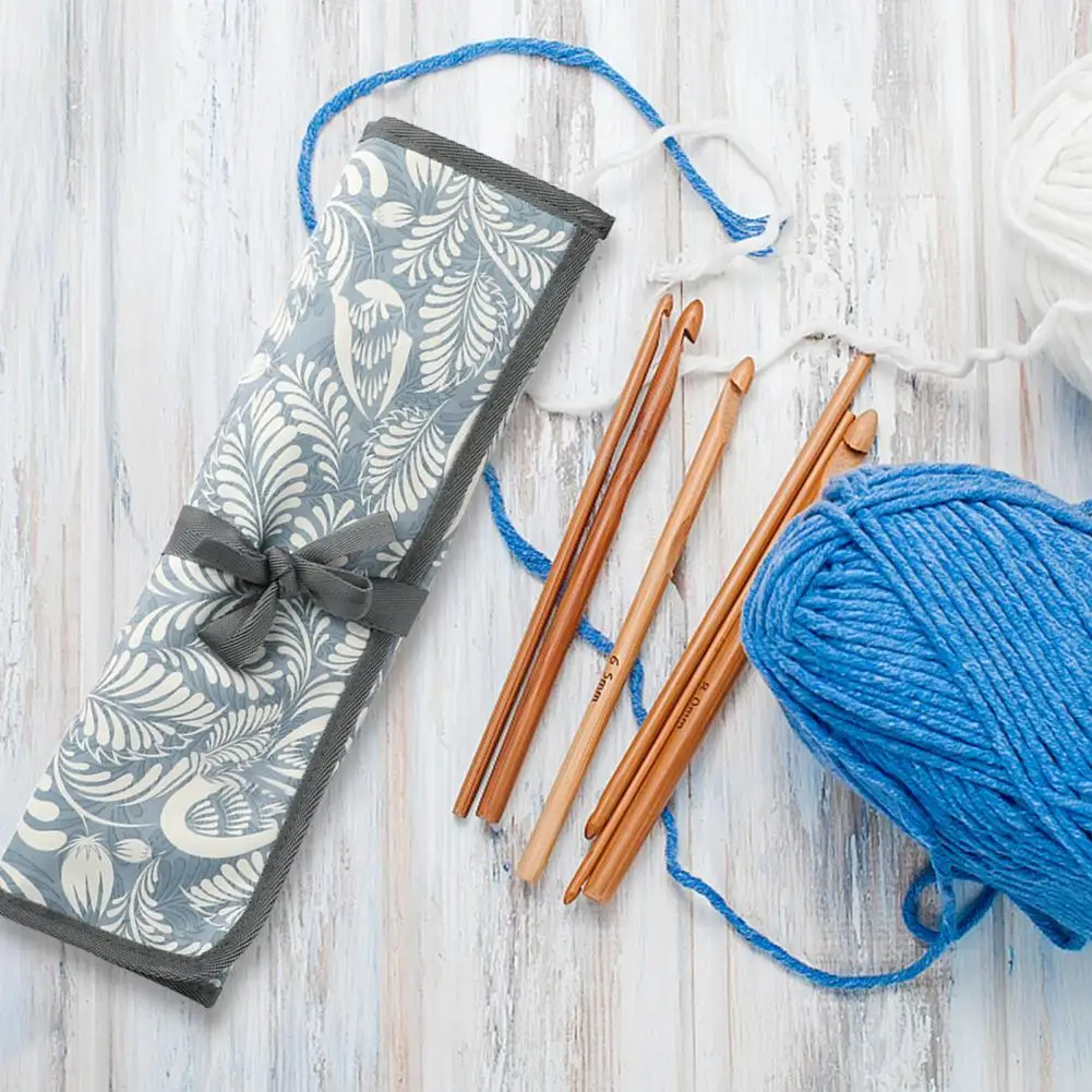 

Durable Crochet Storage Bag Unique Pattern Waterproof 600D Oxford Cloth Knitting Tote Needle Bag for Home
