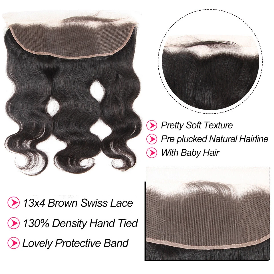 Beaufox накладные волосы на уши кружевные фронтальные с пряди бразильские волнистые